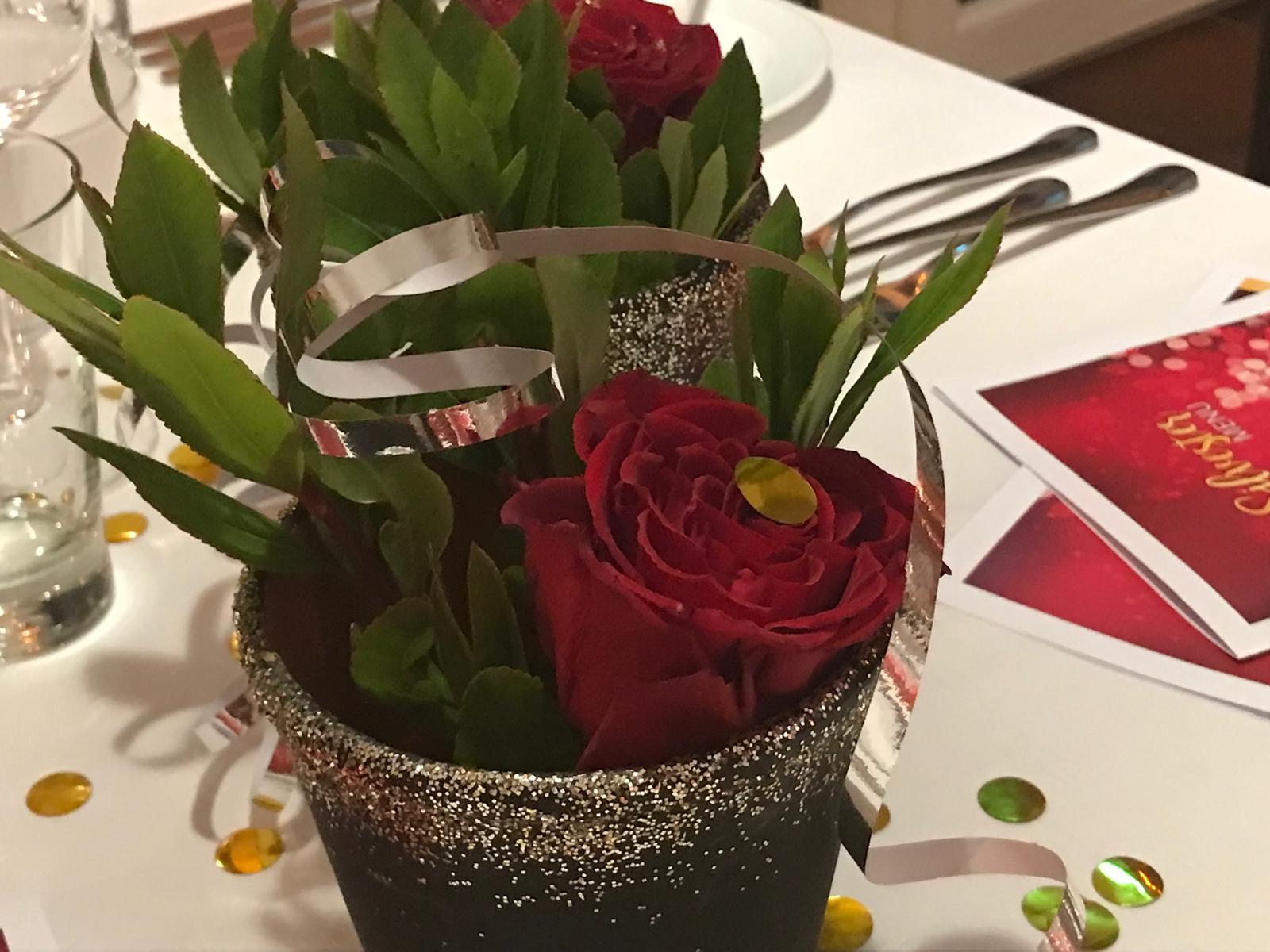 Blumendeko an Silvester